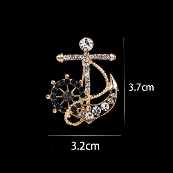 Naval Rudder Anchor Brooch - Picture 5 of 7